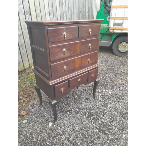 556 - Early 19th century provincial oak chest on stand 100 cms x 60 cms x 155 cms