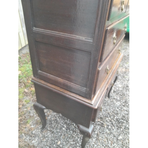 556 - Early 19th century provincial oak chest on stand 100 cms x 60 cms x 155 cms