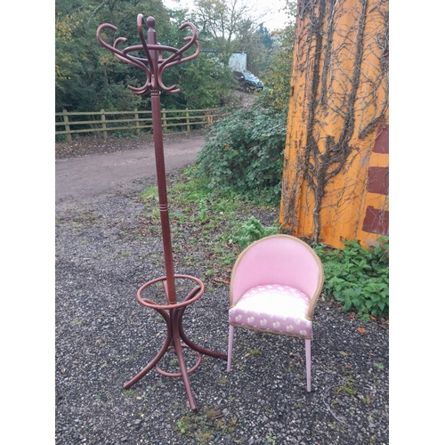 645 - Modern umbrella stand and vintage basket chair