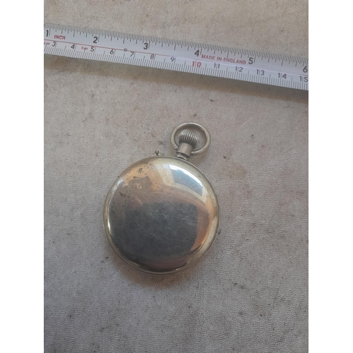 750 - Silver plated pocket watch working but needs minute hand The Sphynx