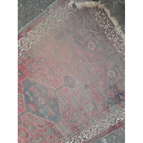 770 - Early 20th century hand woven Persian wool rug (very dirty needs a good clean worn in places) 79 