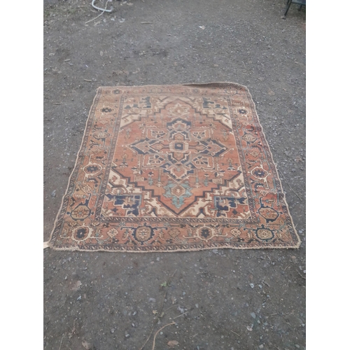 771 - Early 20th century hand woven Persian wool rug, condition needs a clean but overall not bad 67 