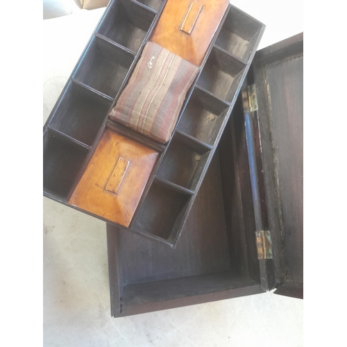 773 - Victorian rosewood sewing box in need of restoration