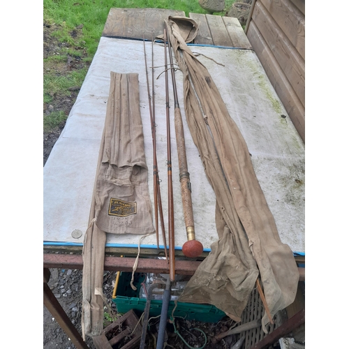 17 - Vintage split cane trout rod, no maker, some odd parts & Playfair split cane trout rod