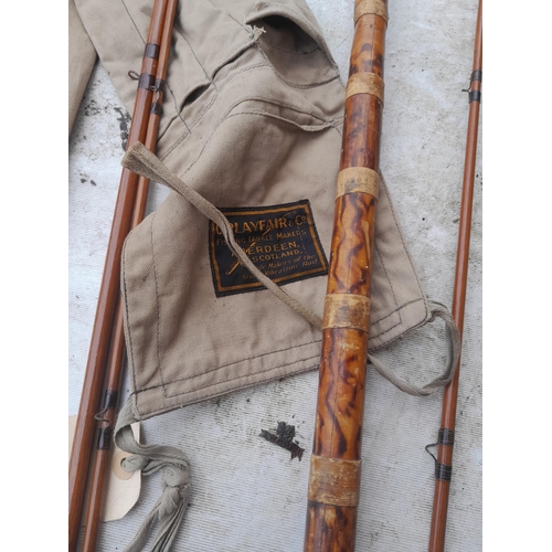 18 - 2 x Playfair Vintage split cane trout rod