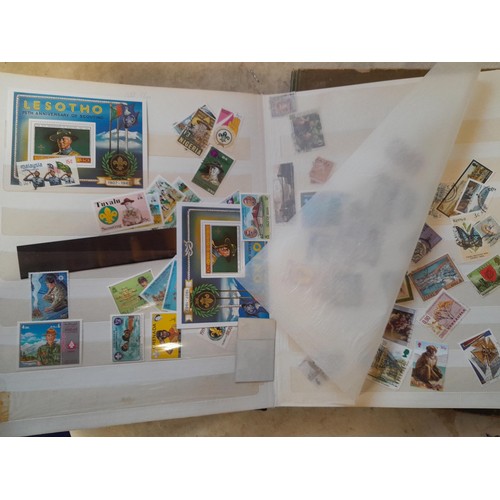 35 - Stamps : small array of stamp first day covers in a folder, Victoria album partially filled with pre... 