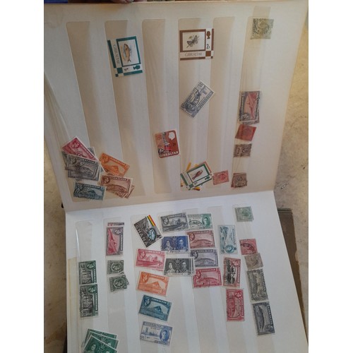 35 - Stamps : small array of stamp first day covers in a folder, Victoria album partially filled with pre... 