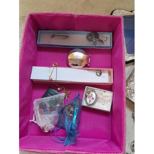 40 - Costume jewellery, silver cut down tea spoon and other items