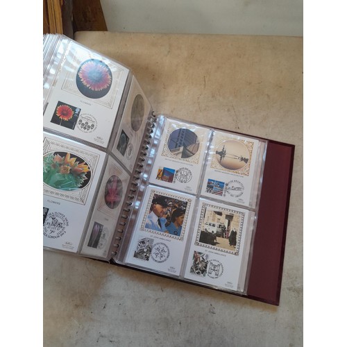 102 - Stamps : Folder of PHQ stamp cards and fold of Benham Silk Stamp First Day Covers