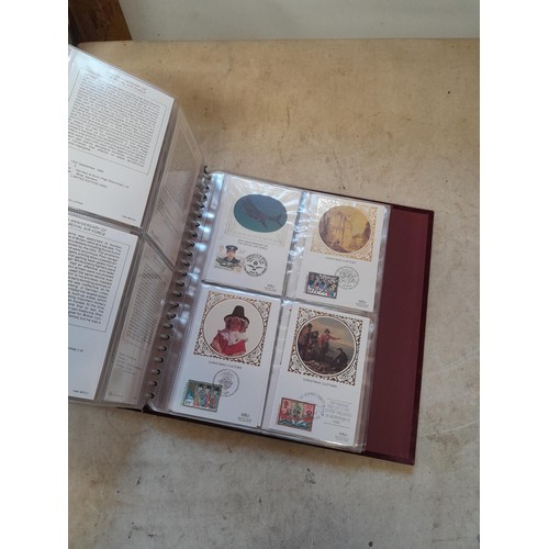 102 - Stamps : Folder of PHQ stamp cards and fold of Benham Silk Stamp First Day Covers