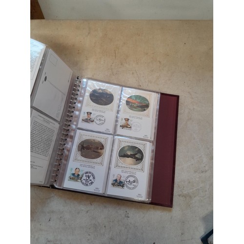 102 - Stamps : Folder of PHQ stamp cards and fold of Benham Silk Stamp First Day Covers