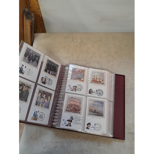 102 - Stamps : Folder of PHQ stamp cards and fold of Benham Silk Stamp First Day Covers