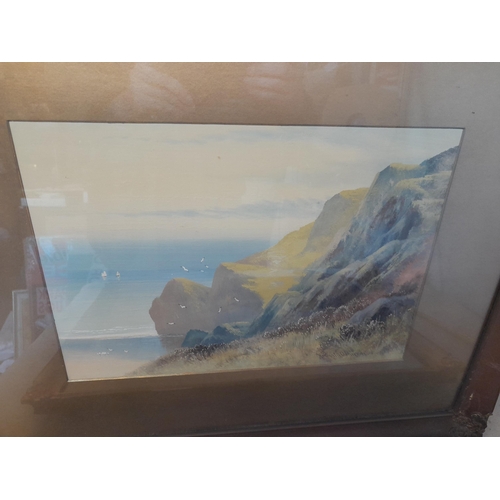 145 - Pair of R D Sherrin watercolours of Devon Coastlines F&G