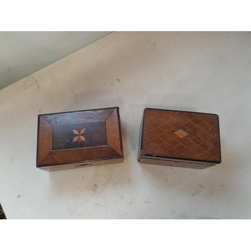 194 - 2 x late 19th early 20th century boxes : 1 x tea caddy 1 x jewellery box