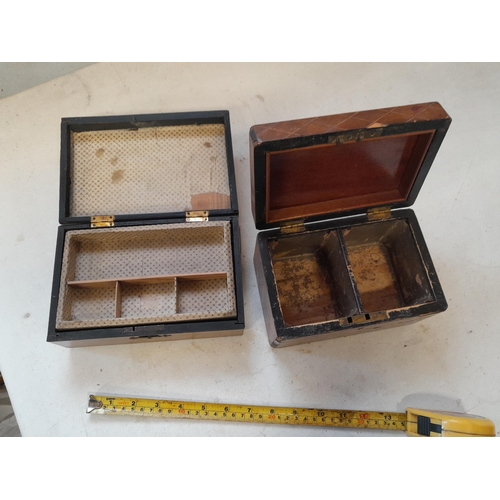 194 - 2 x late 19th early 20th century boxes : 1 x tea caddy 1 x jewellery box