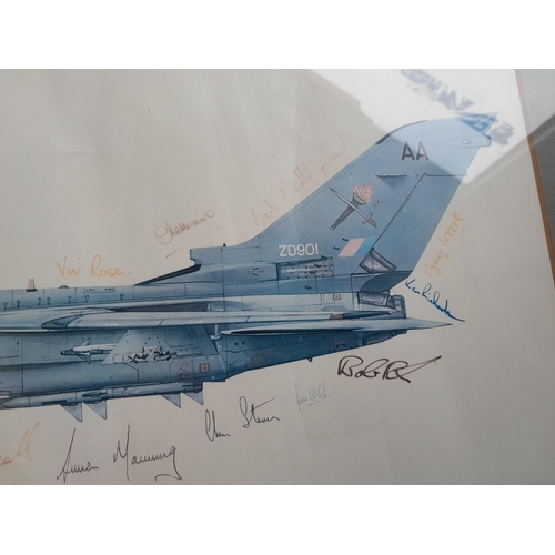 216 - 3 x aviation prints signed by crew and pilots, note some fading and one other