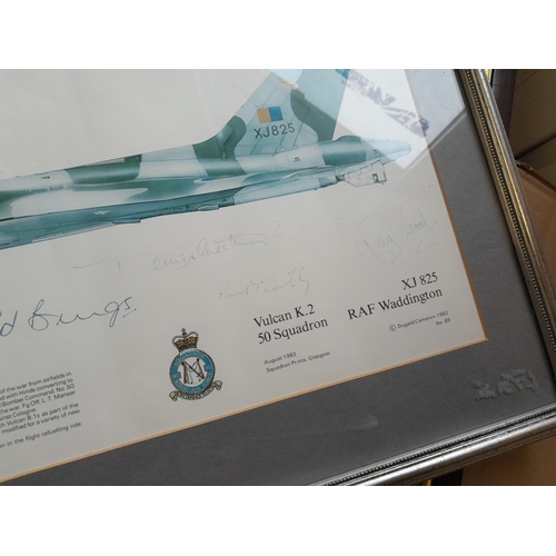 216 - 3 x aviation prints signed by crew and pilots, note some fading and one other