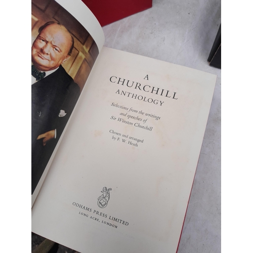 224 - The Second World War by Winston Churchill, & Churchill His Life And Time by Odhams book set in slip ... 