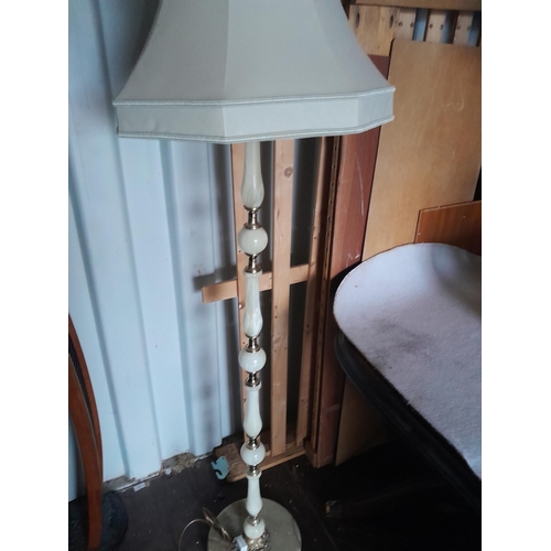 235 - 2 x onyx table lamps and standard lamp