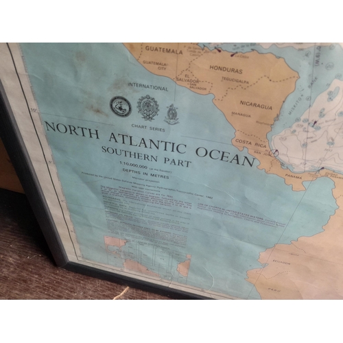 268 - Vintage marine map and other pictures