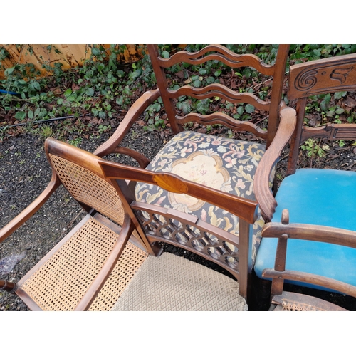 271 - Random collection of Ten 19th century and later chairs, dining chairs, cane seat bedroom chairs etc.... 