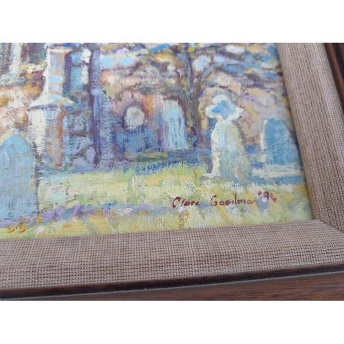 286 - Oil on artist board Ottery St Mary Church by Clare Goodman & Watercolour by Peter Toms