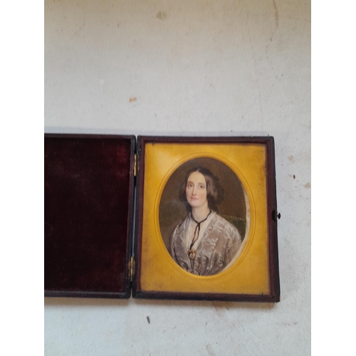 304 - A well executed 19th century portrait miniature of Emma Copeland married Samual J Clapper of Brighto... 