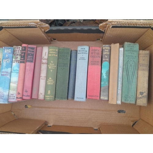 357 - Box of mixed theme fiction books earlier edition noticed