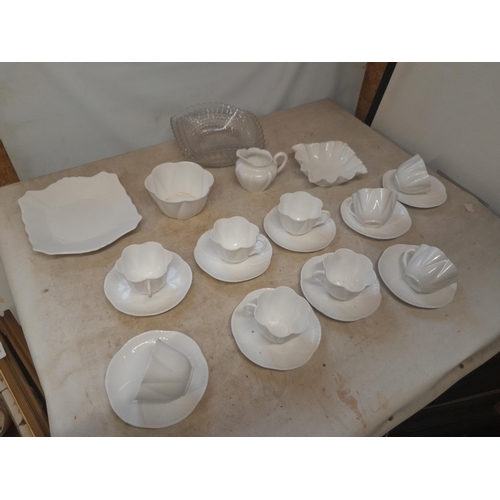 373 - Shelley Dainty White  part tea set and odd glassware