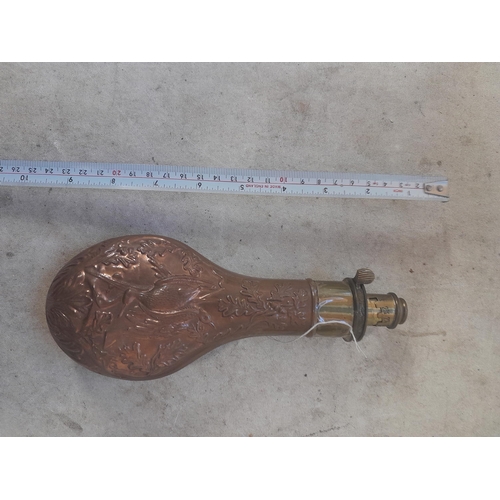 415 - Late 19th century copper shot flask