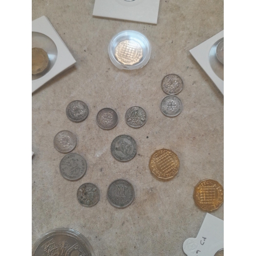 422 - Coins of GB some in cases , silver coins present