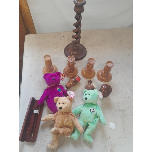 425 - Wooden ware and TY Beanie Babies