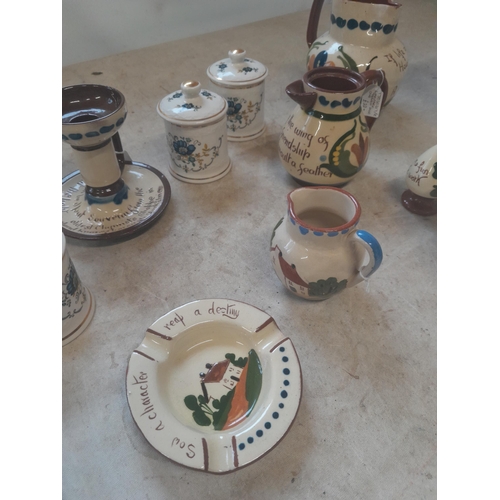 426 - Torquay motto ware, Honiton and other pottery ornaments