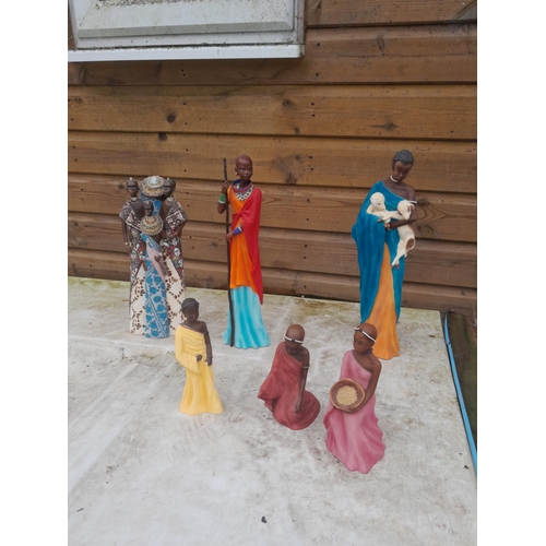 567 - Resin Maasai figures including 2 x Soul Journeys Ltd Edition