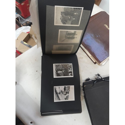 3 - 2 x vintage black and white photograph albums of family snaps, one sparsely filled the other almost ... 