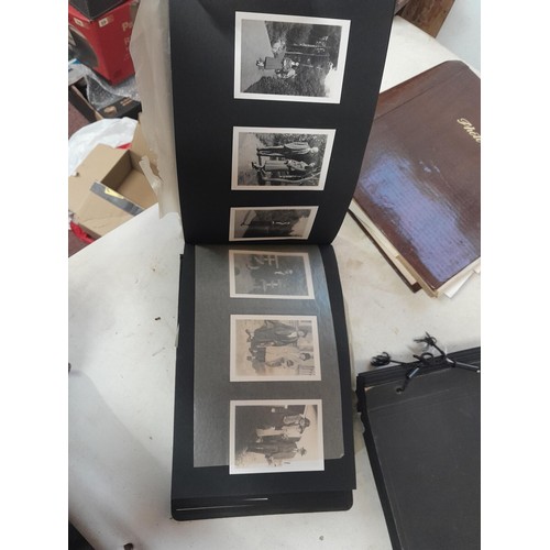 3 - 2 x vintage black and white photograph albums of family snaps, one sparsely filled the other almost ... 