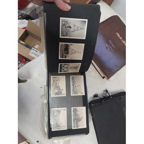 3 - 2 x vintage black and white photograph albums of family snaps, one sparsely filled the other almost ... 