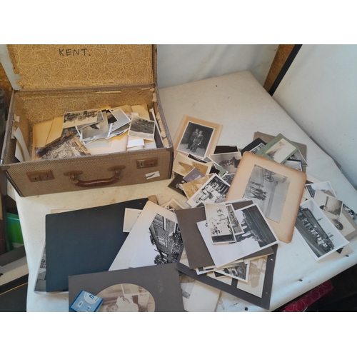 5 - Small suitcase of early - mid 20th century mainly black and white photographs, a multi thematic coll... 