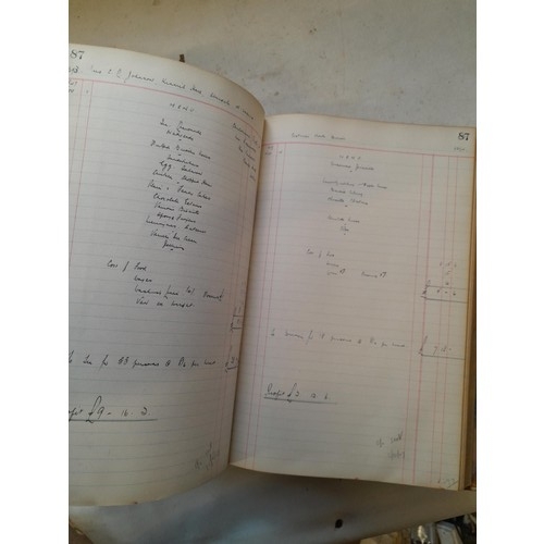 7 - Tatty early 20th century volumes of Punch 2 x sales ledger from the 1940s full of menus and price in... 