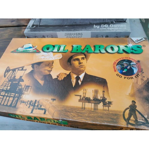 35 - 4 x vintage board games : Oil Barons, Diplomacy, Shipping Empires and Campaign