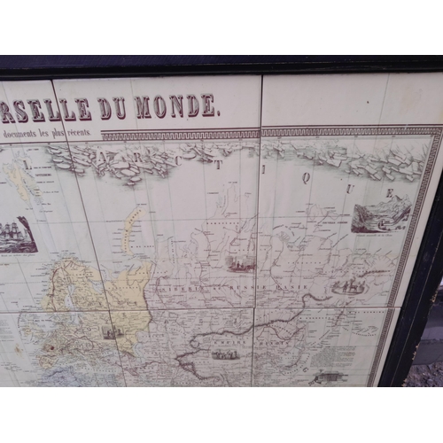 60 - Vintage large French tile map of the world