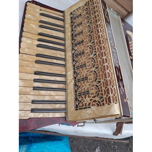 65 - Vintage piano accordion by Soberano of Germany note repair needed