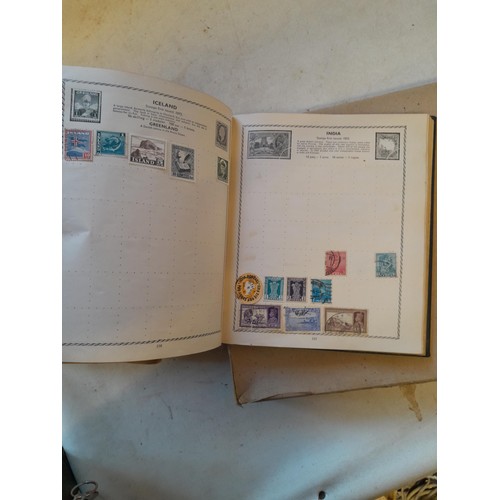 114 - Stamps : a varied collection of mainly used stamps of the world in a variety of albums, schoolboy co... 