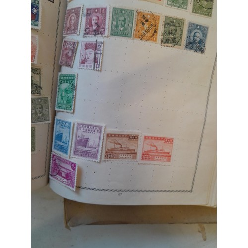 114 - Stamps : a varied collection of mainly used stamps of the world in a variety of albums, schoolboy co... 