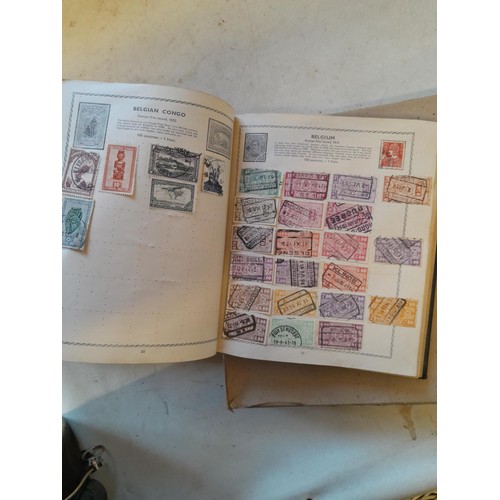 114 - Stamps : a varied collection of mainly used stamps of the world in a variety of albums, schoolboy co... 