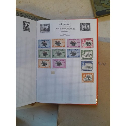 114 - Stamps : a varied collection of mainly used stamps of the world in a variety of albums, schoolboy co... 