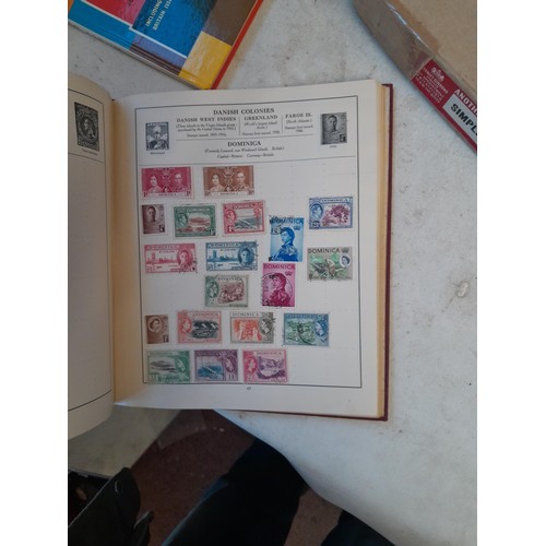 114 - Stamps : a varied collection of mainly used stamps of the world in a variety of albums, schoolboy co... 