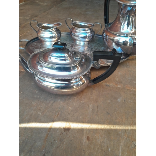 128 - Silver plated five part teaset by Garrad