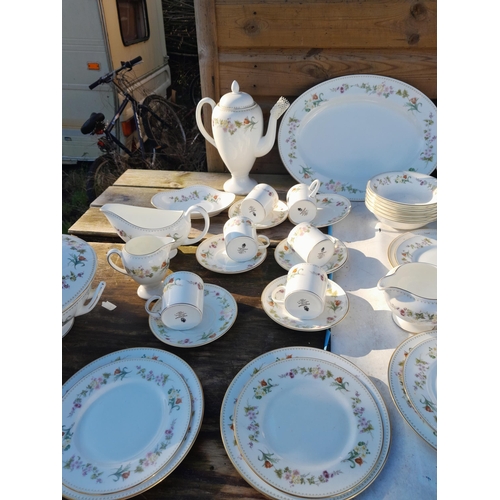 129 - Extensive Wedgwood Mirabelle dinner and tea service in good order some items not used some still in ... 