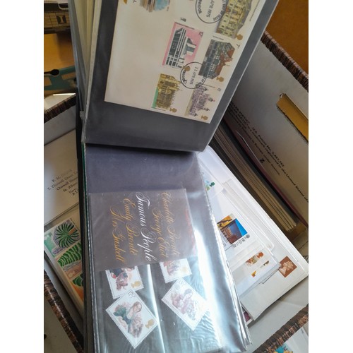 141 - Box of GB Stamp First Day Cover in 2  binders and large quantity of loose approx 14 kg